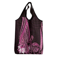 Pink Polynesia Easter Day Grocery Bag Eggs With Bunny Polynesian Pattern LT14 - Polynesian Pride