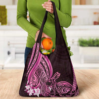 Pink Polynesia Easter Day Grocery Bag Eggs With Bunny Polynesian Pattern LT14 - Polynesian Pride