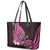 Pink Polynesia Easter Day Leather Tote Bag Eggs With Bunny Polynesian Pattern