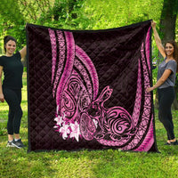 Pink Polynesia Easter Day Quilt Eggs With Bunny Polynesian Pattern LT14 - Polynesian Pride