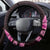 Pink Polynesia Easter Day Steering Wheel Cover Eggs With Bunny Polynesian Pattern