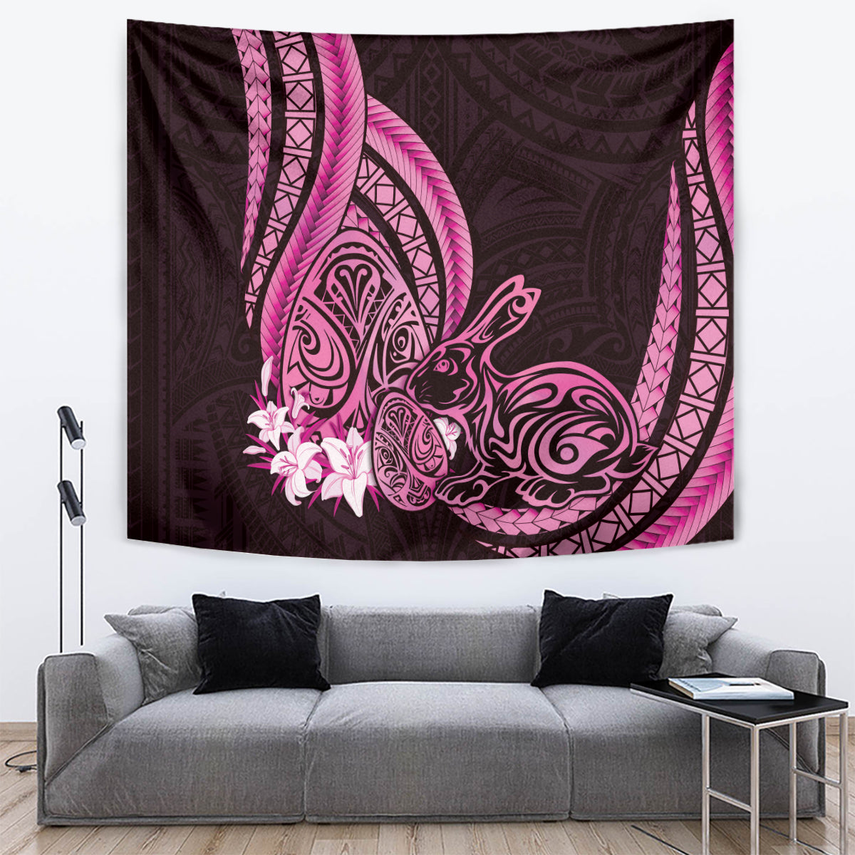 Pink Polynesia Easter Day Tapestry Eggs With Bunny Polynesian Pattern LT14 Pink - Polynesian Pride