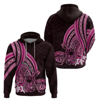 Pink Polynesia Easter Day Zip Hoodie Eggs With Bunny Polynesian Pattern LT14 - Polynesian Pride