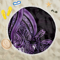 Purple Polynesia Easter Day Beach Blanket Eggs With Bunny Polynesian Pattern LT14 One Size 150cm Purple - Polynesian Pride