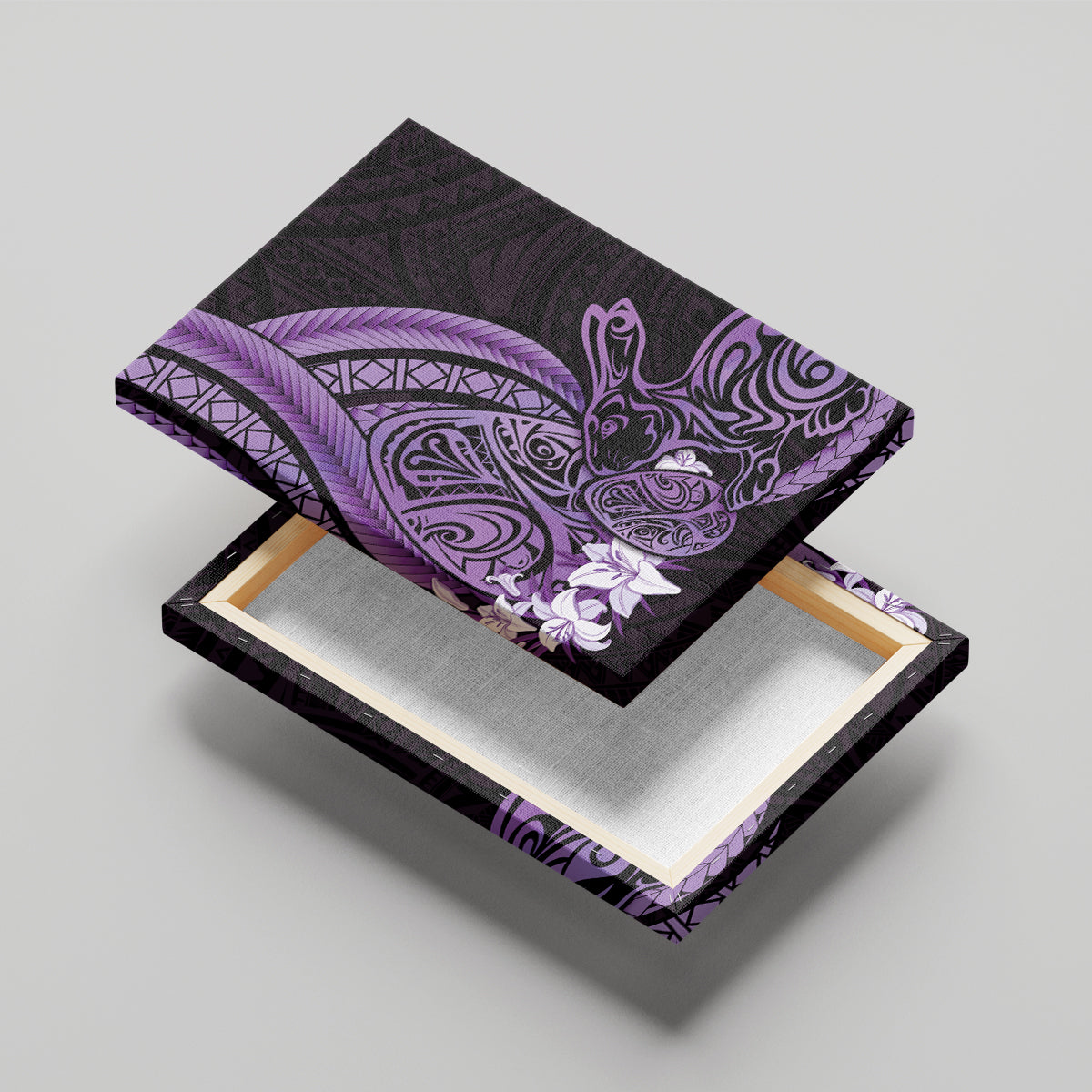 Purple Polynesia Easter Day Canvas Wall Art Eggs With Bunny Polynesian Pattern LT14 - Polynesian Pride