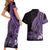 Purple Polynesia Easter Day Couples Matching Short Sleeve Bodycon Dress and Hawaiian Shirt Eggs With Bunny Polynesian Pattern