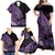 Purple Polynesia Easter Day Family Matching Off Shoulder Maxi Dress and Hawaiian Shirt Eggs With Bunny Polynesian Pattern