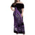 Purple Polynesia Easter Day Family Matching Off Shoulder Maxi Dress and Hawaiian Shirt Eggs With Bunny Polynesian Pattern