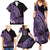 Purple Polynesia Easter Day Family Matching Summer Maxi Dress and Hawaiian Shirt Eggs With Bunny Polynesian Pattern