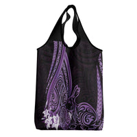 Purple Polynesia Easter Day Grocery Bag Eggs With Bunny Polynesian Pattern LT14 - Polynesian Pride
