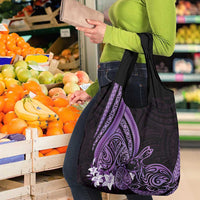 Purple Polynesia Easter Day Grocery Bag Eggs With Bunny Polynesian Pattern LT14 - Polynesian Pride