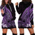 Purple Polynesia Easter Day Hoodie Dress Eggs With Bunny Polynesian Pattern