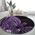 Purple Polynesia Easter Day Round Carpet Eggs With Bunny Polynesian Pattern