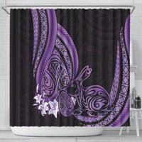Purple Polynesia Easter Day Shower Curtain Eggs With Bunny Polynesian Pattern LT14 - Polynesian Pride