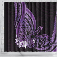 Purple Polynesia Easter Day Shower Curtain Eggs With Bunny Polynesian Pattern LT14 - Polynesian Pride