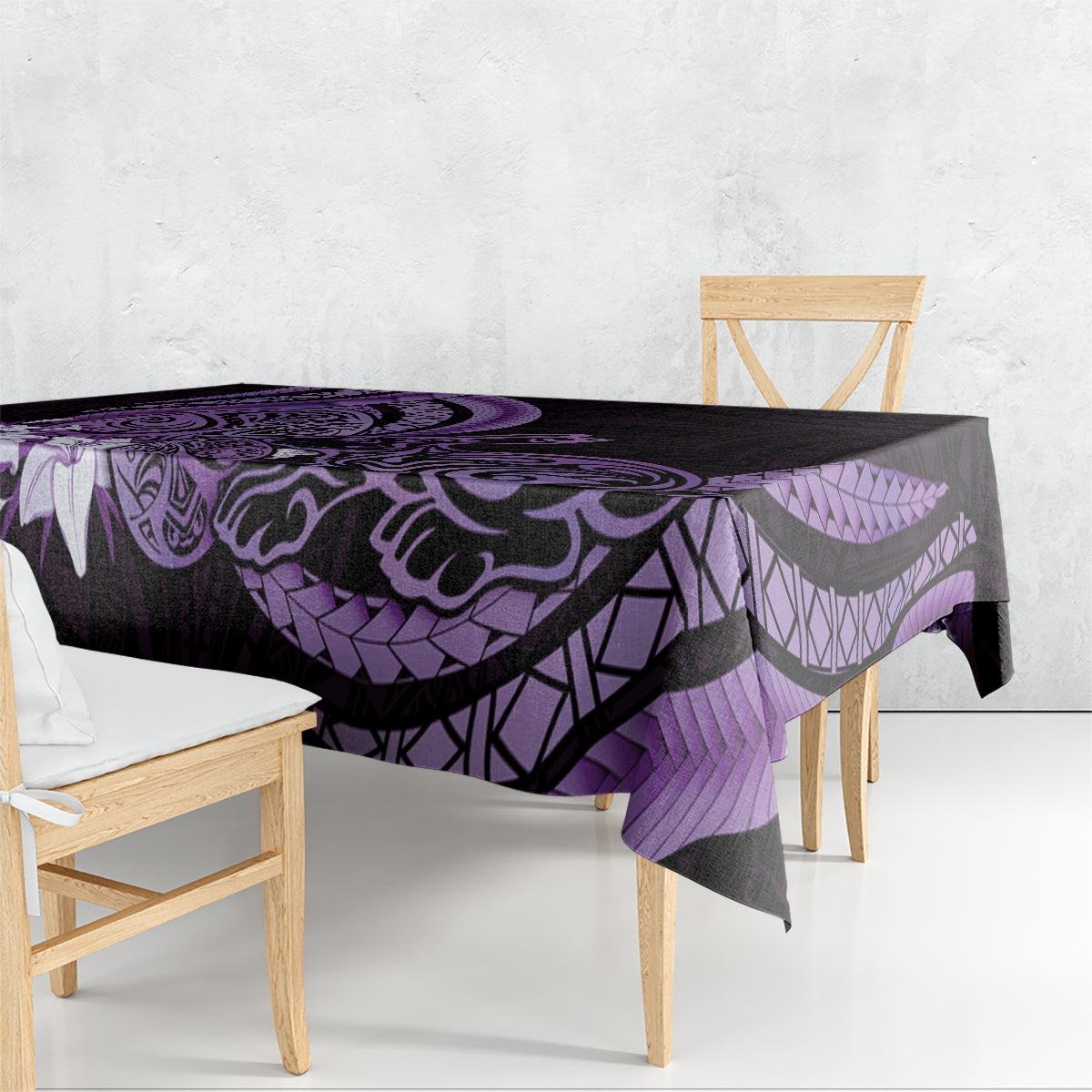 Purple Polynesia Easter Day Tablecloth Eggs With Bunny Polynesian Pattern LT14 - Polynesian Pride