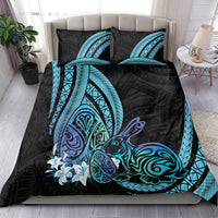 Turquoise Polynesia Easter Day Bedding Set Eggs With Bunny Polynesian Pattern LT14 - Polynesian Pride