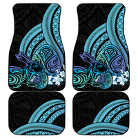 Turquoise Polynesia Easter Day Car Mats Eggs With Bunny Polynesian Pattern LT14 - Polynesian Pride