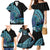 Turquoise Polynesia Easter Day Family Matching Mermaid Dress and Hawaiian Shirt Eggs With Bunny Polynesian Pattern