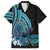 Turquoise Polynesia Easter Day Family Matching Puletasi and Hawaiian Shirt Eggs With Bunny Polynesian Pattern