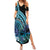 Turquoise Polynesia Easter Day Family Matching Summer Maxi Dress and Hawaiian Shirt Eggs With Bunny Polynesian Pattern