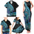 Turquoise Polynesia Easter Day Family Matching Tank Maxi Dress and Hawaiian Shirt Eggs With Bunny Polynesian Pattern