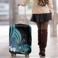 Turquoise Polynesia Easter Day Luggage Cover Eggs With Bunny Polynesian Pattern LT14 - Polynesian Pride