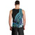 Turquoise Polynesia Easter Day Men Tank Top Eggs With Bunny Polynesian Pattern