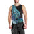 Turquoise Polynesia Easter Day Men Tank Top Eggs With Bunny Polynesian Pattern