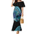 Turquoise Polynesia Easter Day Mermaid Dress Eggs With Bunny Polynesian Pattern