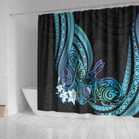 Turquoise Polynesia Easter Day Shower Curtain Eggs With Bunny Polynesian Pattern LT14 - Polynesian Pride