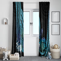 Turquoise Polynesia Easter Day Window Curtain Eggs With Bunny Polynesian Pattern LT14 - Polynesian Pride