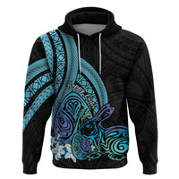 Turquoise Polynesia Easter Day Zip Hoodie Eggs With Bunny Polynesian Pattern LT14 Pullover Hoodie Turquoise - Polynesian Pride