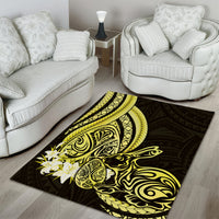 Yellow Polynesia Easter Day Area Rug Eggs With Bunny Polynesian Pattern LT14 - Polynesian Pride