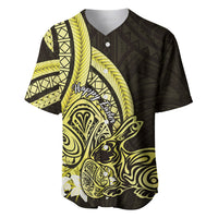 Yellow Polynesia Easter Day Baseball Jersey Eggs With Bunny Polynesian Pattern LT14 Yellow - Polynesian Pride