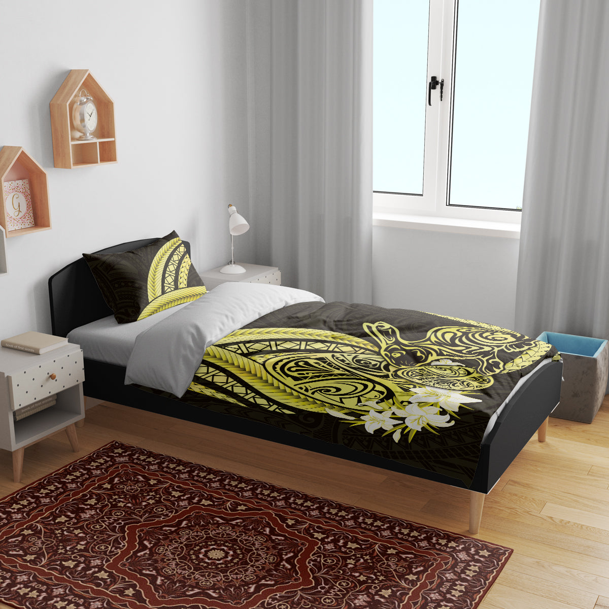 Yellow Polynesia Easter Day Bedding Set Eggs With Bunny Polynesian Pattern LT14 - Polynesian Pride