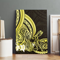Yellow Polynesia Easter Day Canvas Wall Art Eggs With Bunny Polynesian Pattern LT14 - Polynesian Pride