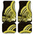 Yellow Polynesia Easter Day Car Mats Eggs With Bunny Polynesian Pattern