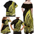 Yellow Polynesia Easter Day Family Matching Off Shoulder Maxi Dress and Hawaiian Shirt Eggs With Bunny Polynesian Pattern