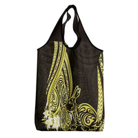 Yellow Polynesia Easter Day Grocery Bag Eggs With Bunny Polynesian Pattern LT14 - Polynesian Pride