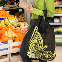 Yellow Polynesia Easter Day Grocery Bag Eggs With Bunny Polynesian Pattern LT14 - Polynesian Pride