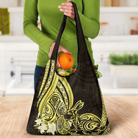 Yellow Polynesia Easter Day Grocery Bag Eggs With Bunny Polynesian Pattern LT14 - Polynesian Pride
