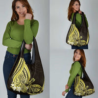 Yellow Polynesia Easter Day Grocery Bag Eggs With Bunny Polynesian Pattern LT14 - Polynesian Pride