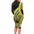 Yellow Polynesia Easter Day Long Sleeve Bodycon Dress Eggs With Bunny Polynesian Pattern