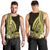 Yellow Polynesia Easter Day Men Tank Top Eggs With Bunny Polynesian Pattern