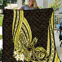 Yellow Polynesia Easter Day Quilt Eggs With Bunny Polynesian Pattern LT14 Yellow - Polynesian Pride