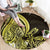 Yellow Polynesia Easter Day Round Carpet Eggs With Bunny Polynesian Pattern