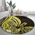 Yellow Polynesia Easter Day Round Carpet Eggs With Bunny Polynesian Pattern