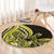 Yellow Polynesia Easter Day Round Carpet Eggs With Bunny Polynesian Pattern