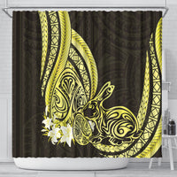 Yellow Polynesia Easter Day Shower Curtain Eggs With Bunny Polynesian Pattern LT14 - Polynesian Pride